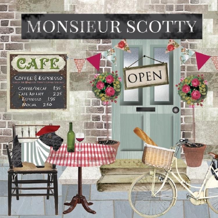 4 x Paper Napkins - Monsieur Scotty - Ideal for Decoupage / Napkin Art