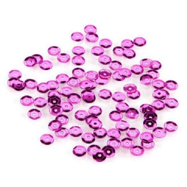 Darice 5mm Cupped Sequins 5g Bag Approx 800 - Fuchsia