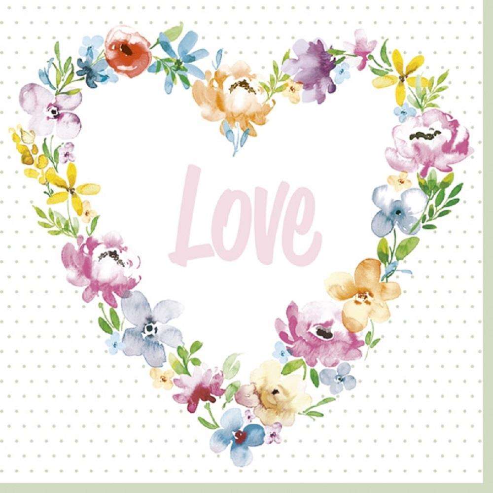 4 x Paper Napkins - Blossom Love - Ideal for Decoupage / Napkin Art