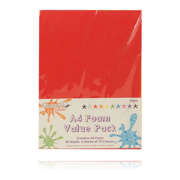 Dovecraft Foam Sheets Value Pack A4 50 Sheets Assorted