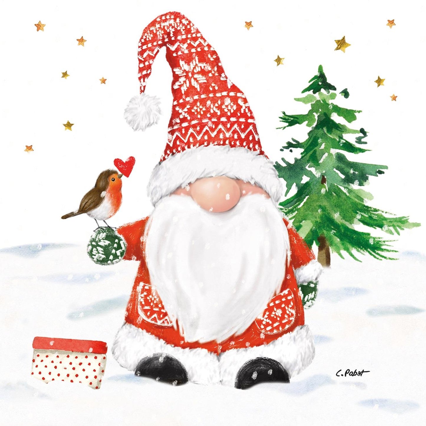 4 x Paper Napkins - Christmas Buddy - Ideal for Decoupage / Napkin Art
