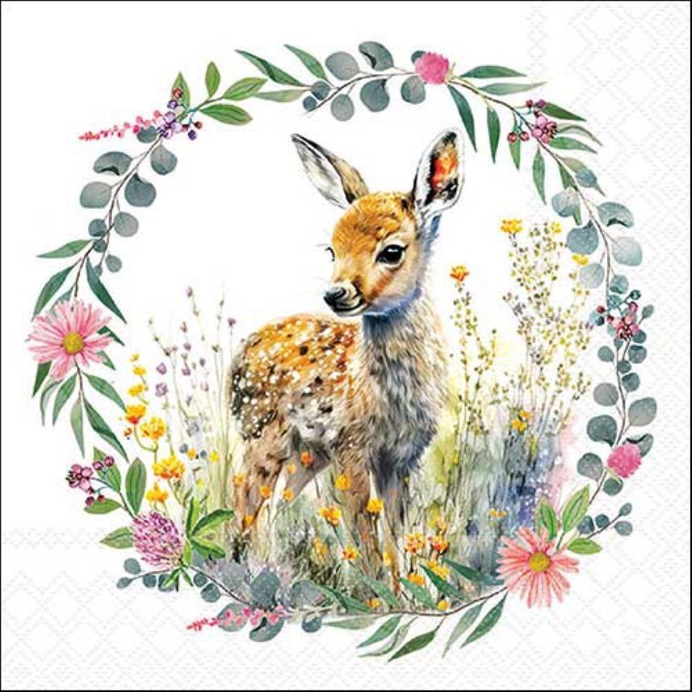 4 x Paper Napkins - Fawn - Ideal for Decoupage / Napkin Art
