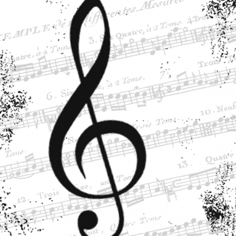 4 x Paper Napkins - I Love Music - Ideal for Decoupage / Napkin Art