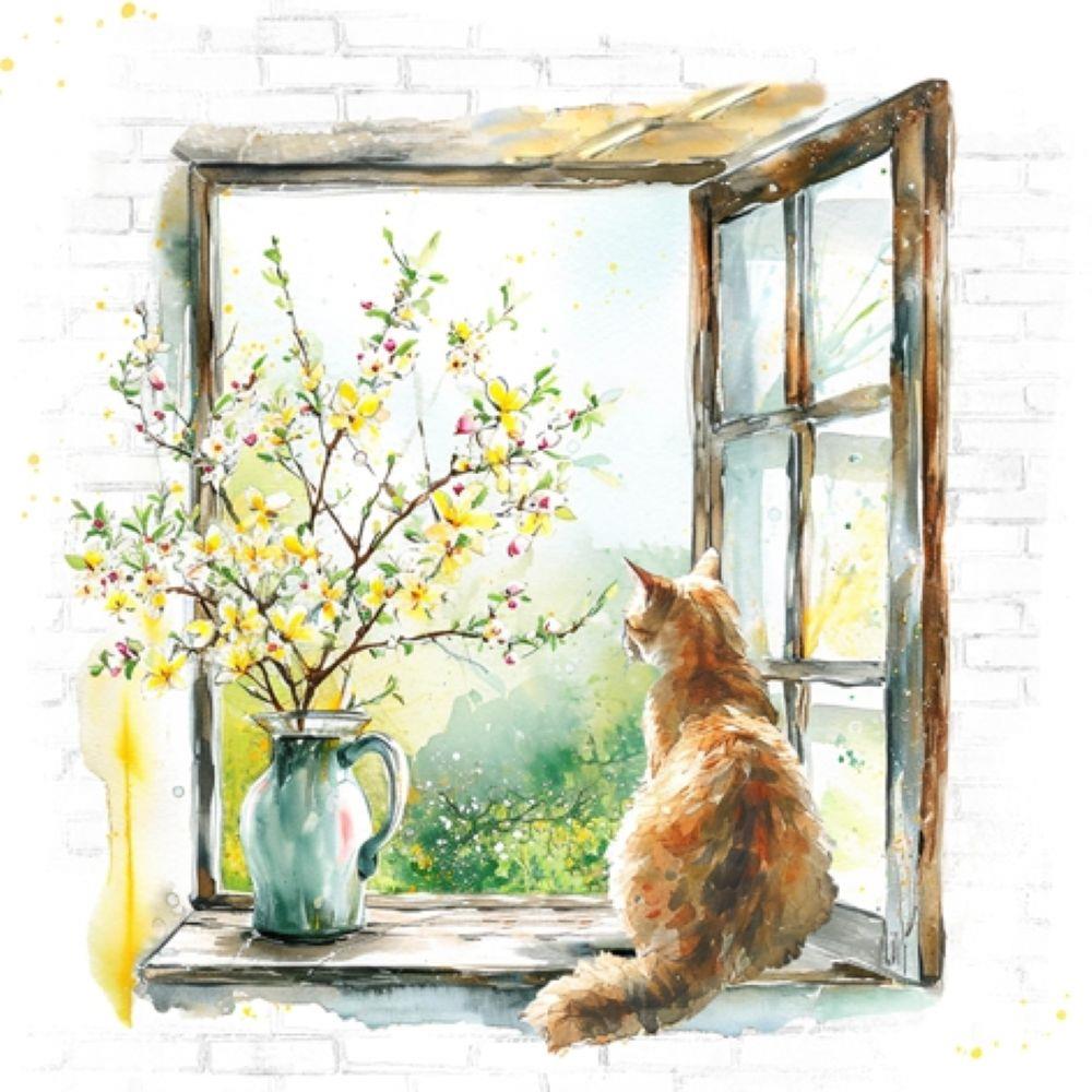 4 x Paper Napkins - Waiting for Spring - Ideal for Decoupage / Napkin Art