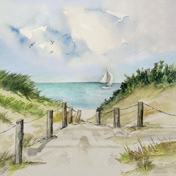 4 x Paper Napkins - Dune Path - Ideal for Decoupage / Napkin Art