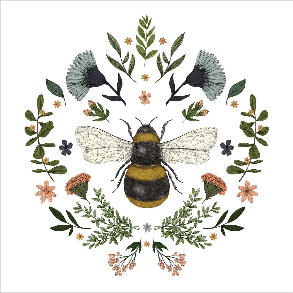 4 x Paper Napkins - Secret Bee - Ideal for Decoupage / Napkin Art