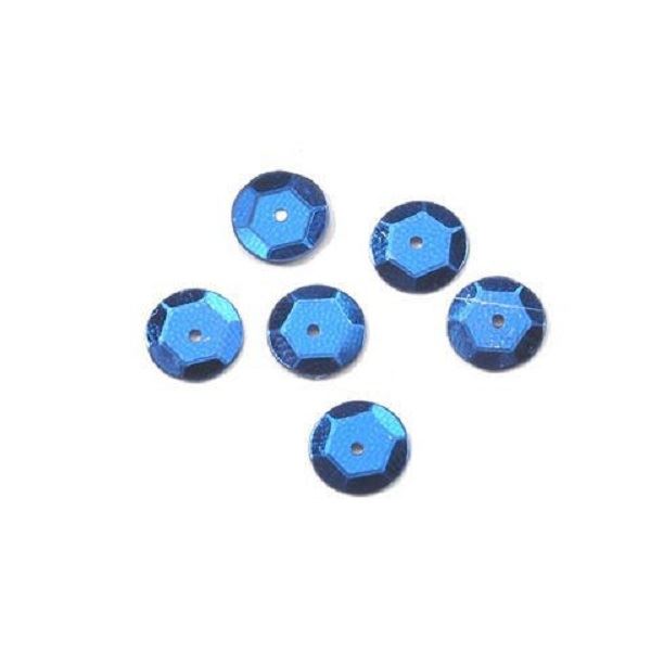 Darice 8mm Cupped Sequins 2.9g Bag Approx 200 - Royal Blue