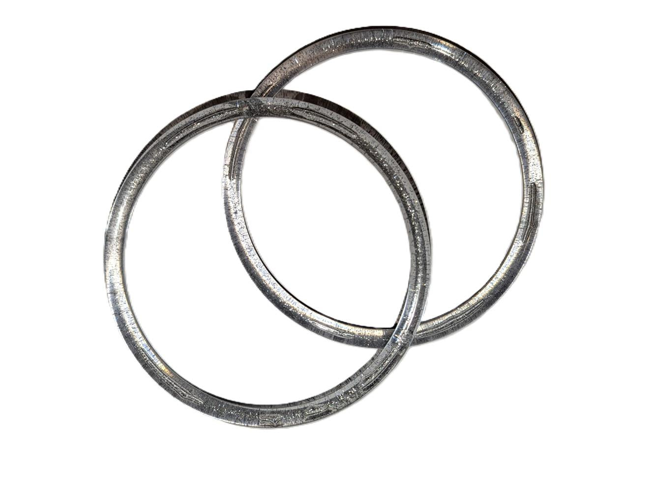 1 Pair of Round Plastic Bag Handles - Glitter Silver Effect - 13cm Diameter