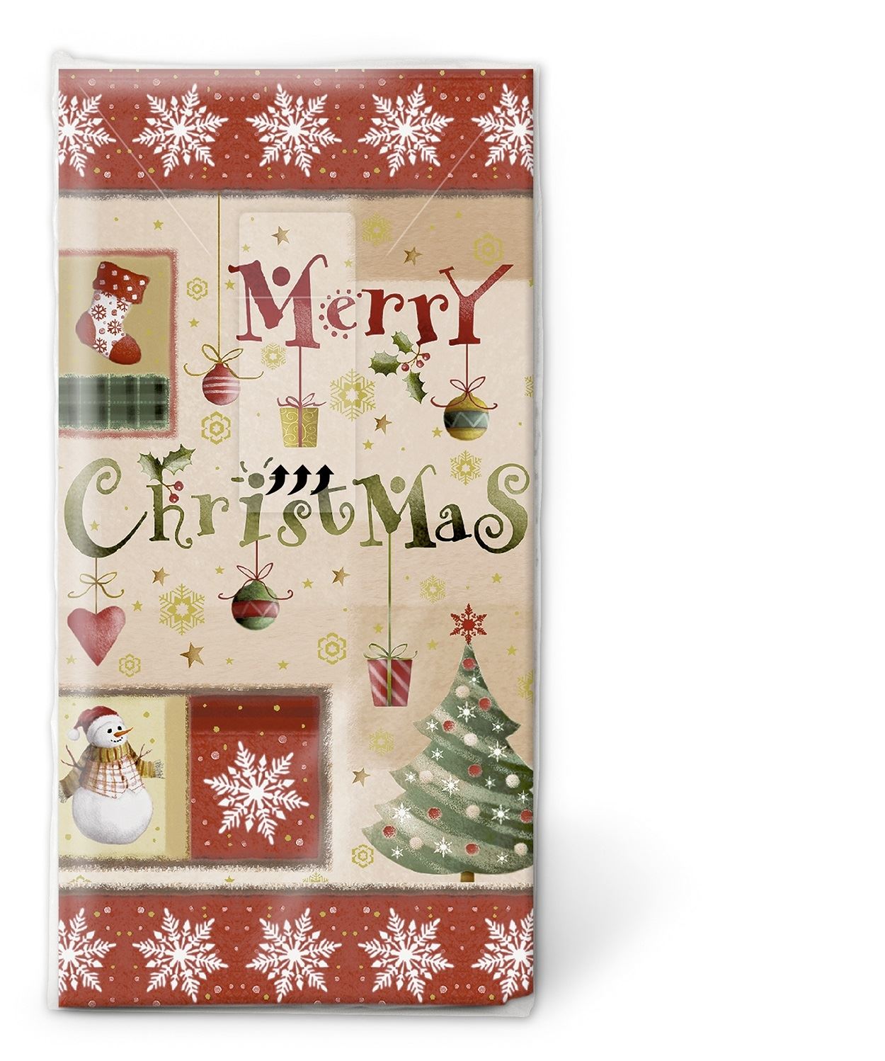 Paper+Design Novelty Paper Tissues - Country Christmas - Handbag / Pocket Sized Single Pack of 10 Tissues