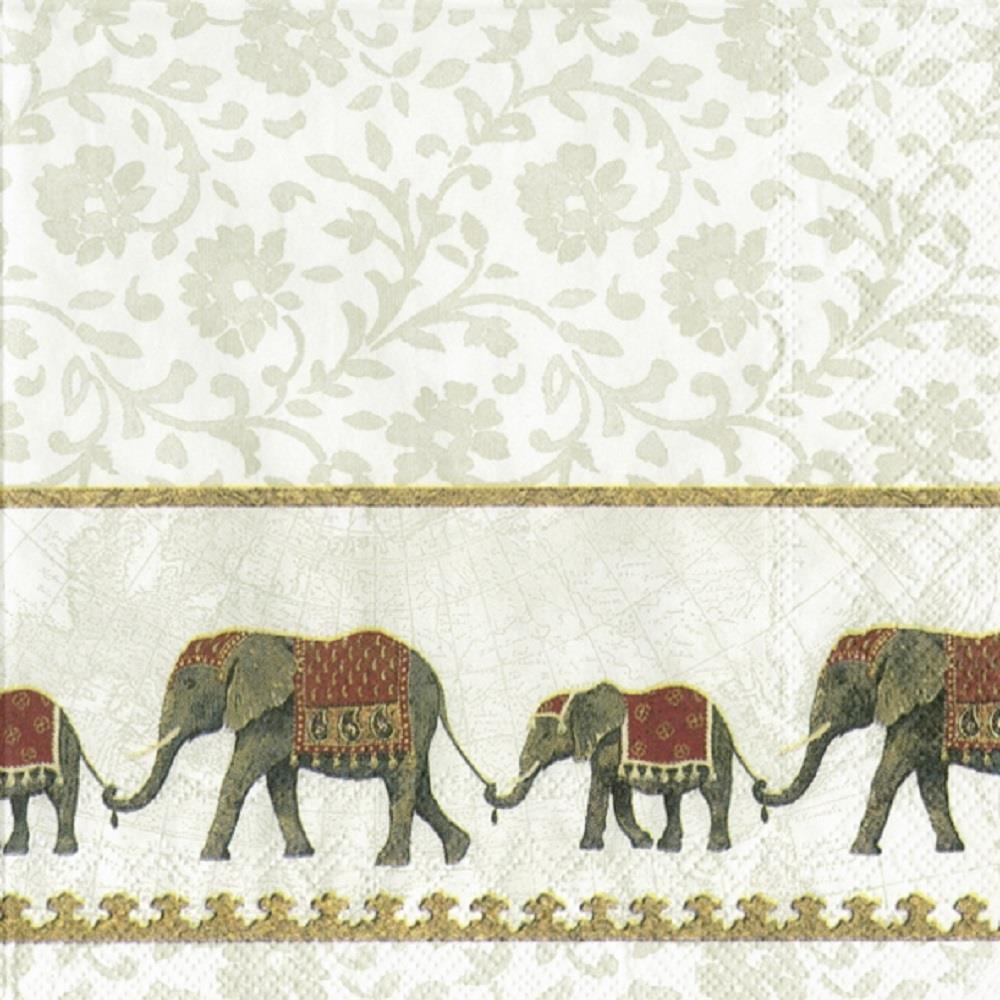 4 x Paper Napkins - Elephant Parade - Ideal for Decoupage / Napkin Art