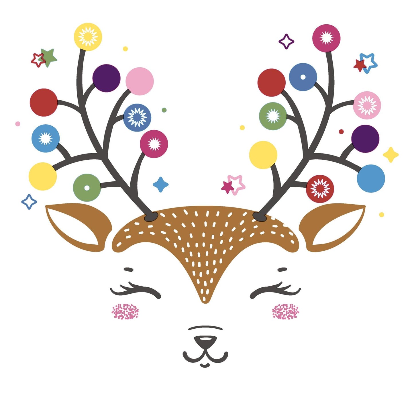 4 x Paper Napkins - Colourful Deer - Ideal for Decoupage / Napkin Art
