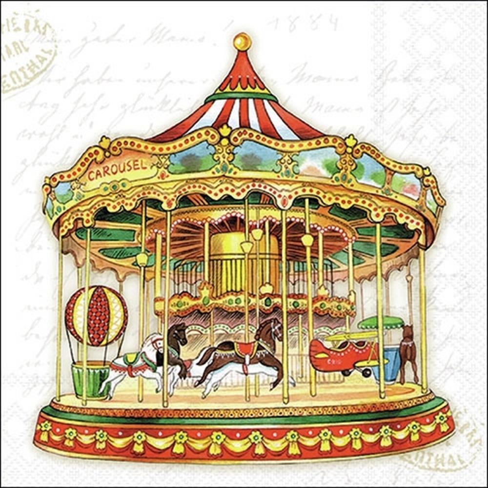 4 x Paper Napkins - Carousel - Ideal for Decoupage / Napkin Art