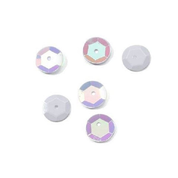 Darice 8mm Cupped Sequins 2.9g Bag Approx 200 - Iridescent White