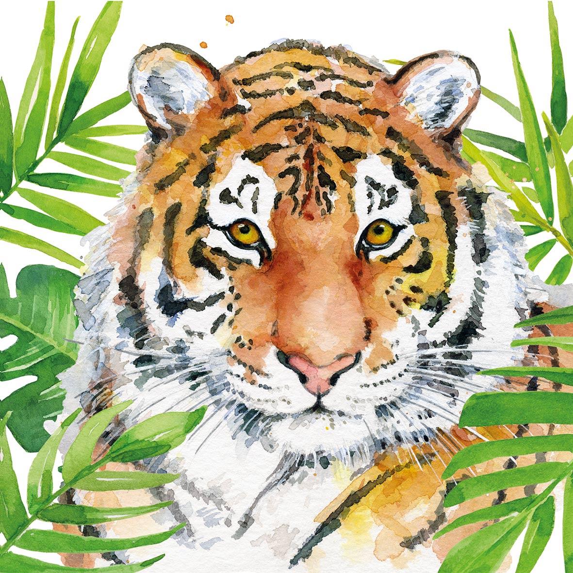 4 x Paper Napkins - Tropical Animal Mix - Ideal for Decoupage / Napkin Art