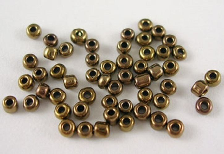 12/0 ( 2mm ) Glass Seed Beads - 40g - Dark Gold