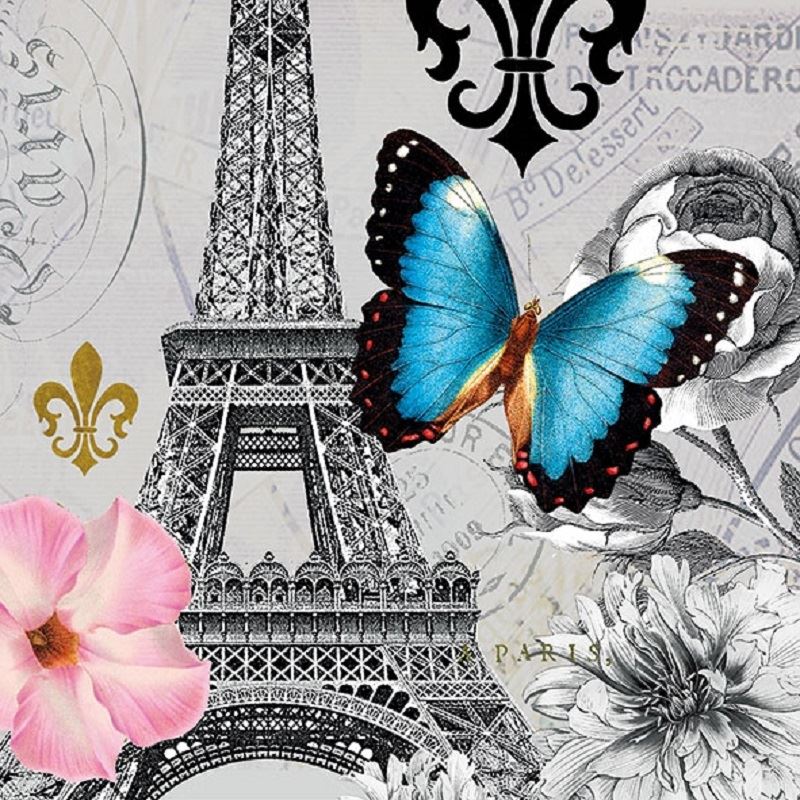4 x Paper Napkins - Ici Paris - Ideal for Decoupage / Napkin Art