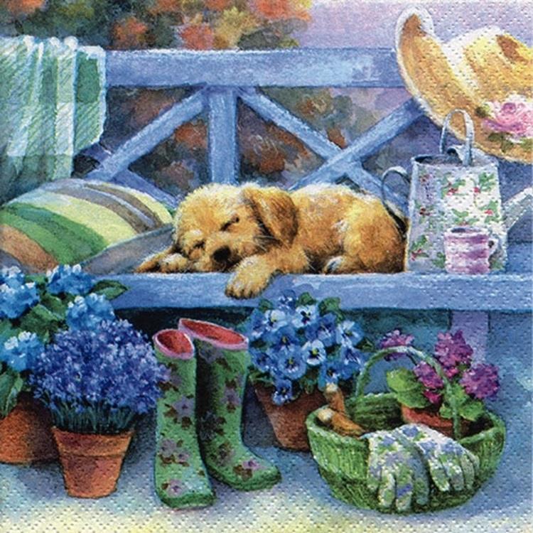4 x Paper Napkins - Gardening Break - Ideal for Decoupage / Napkin Art