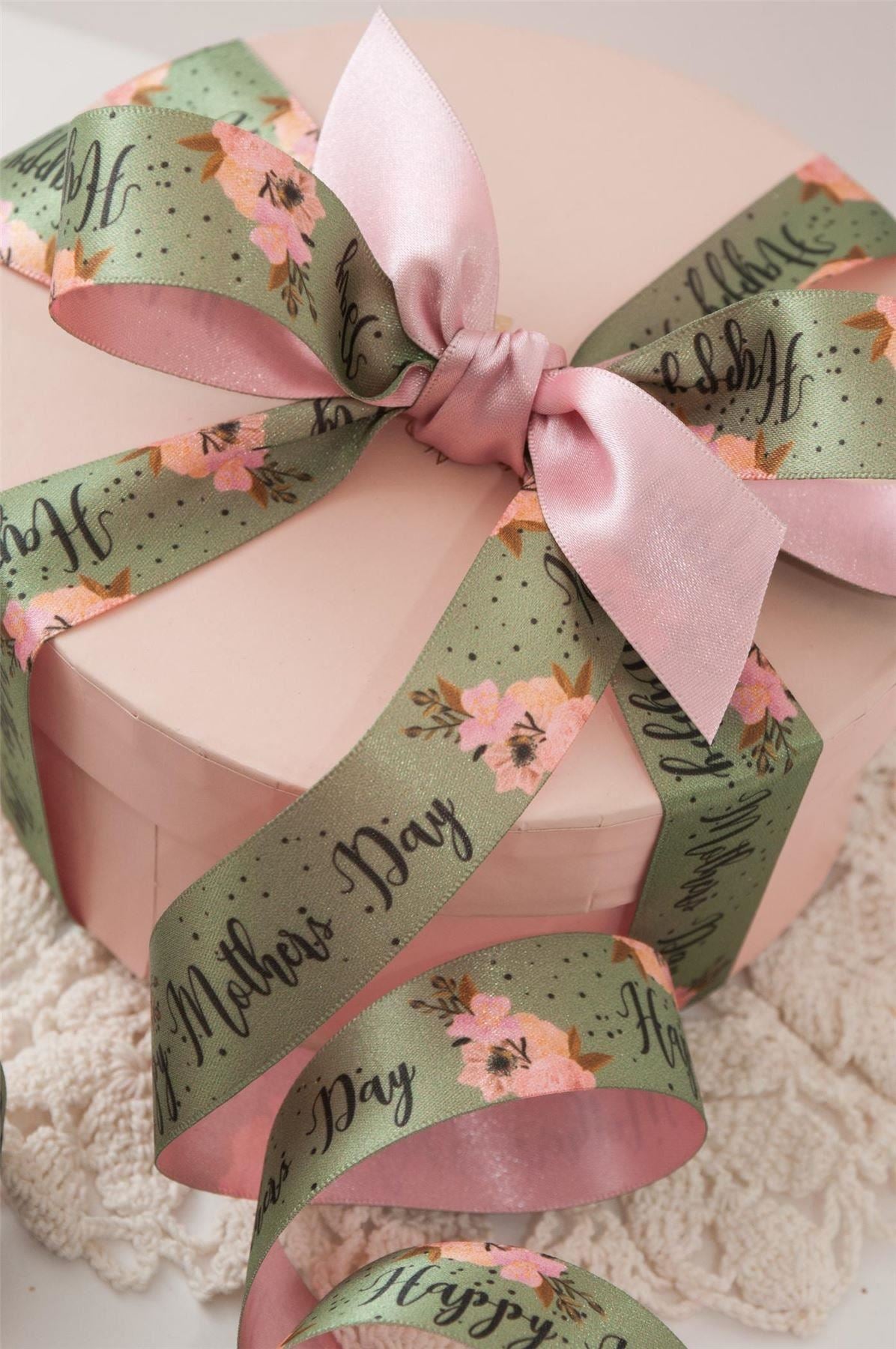1m Berisford Ribbon - Happy Mother's Day - Approx 25mm wide