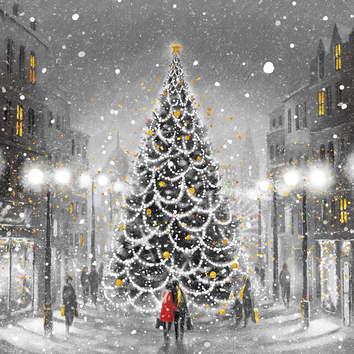 4 x Paper Napkins - Christmas Tree - Ideal for Decoupage / Napkin Art