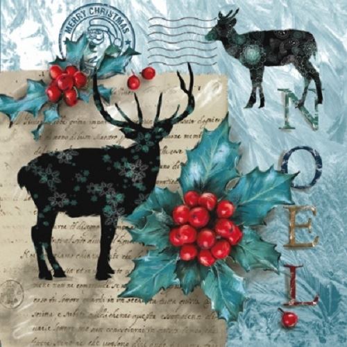 4 x Paper Napkins - Noel Scene - Ideal for Decoupage / Napkin Art-