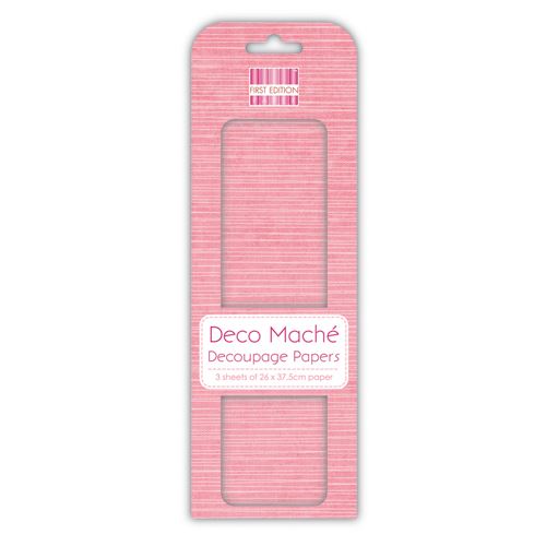 First Edition Deco Mache Decoupage Paper, Pink Textured, 3 Sheets