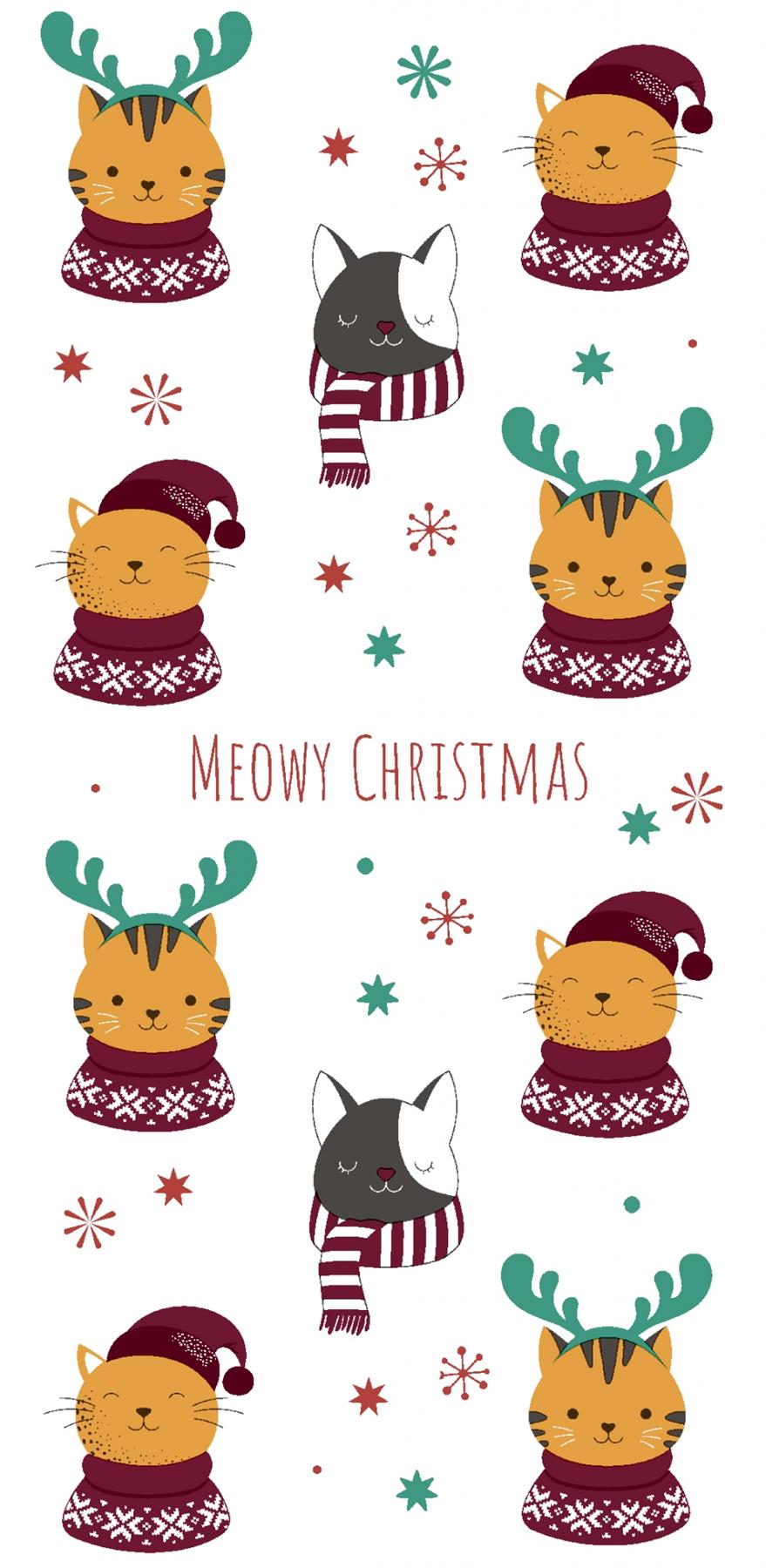 Paper+Design Novelty Paper Tissues - Meowy Christmas - Handbag / Pocket Sized Single Pack of 10 Tissues
