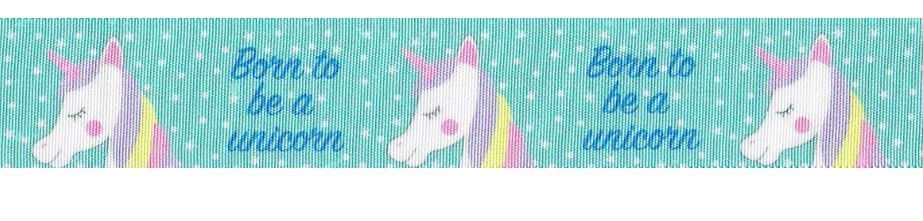 1m Of Berisfords Born to be a Unicorn Ribbon - approx 25mm Wide