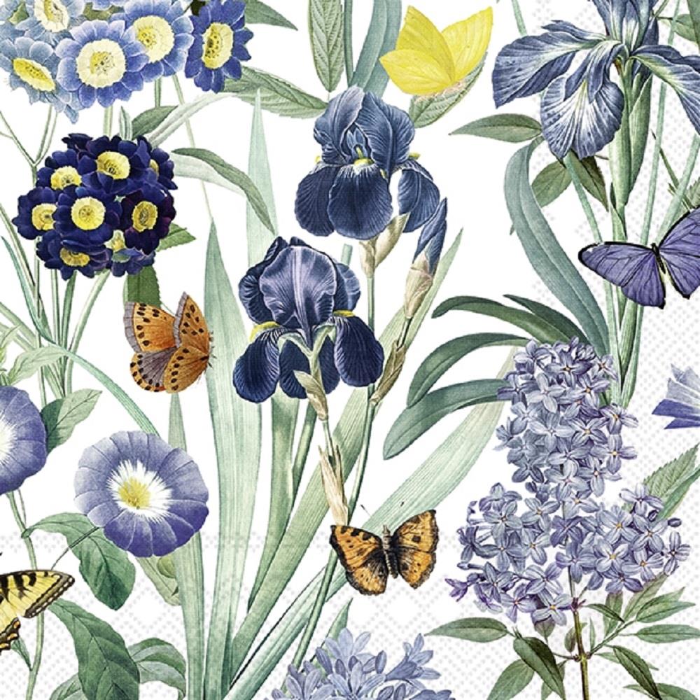 4 x Paper Napkins - Blue Velvet - Ideal for Decoupage / Napkin Art
