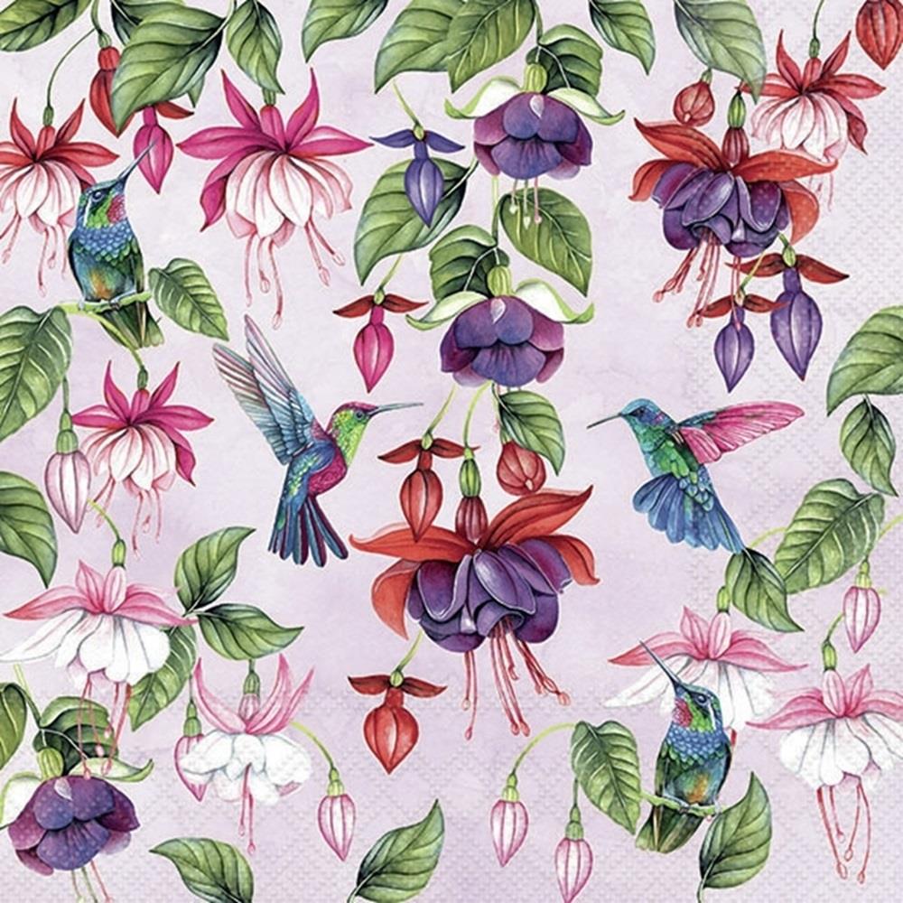 4 x Paper Napkins - Fuchsia - Ideal for Decoupage / Napkin Art