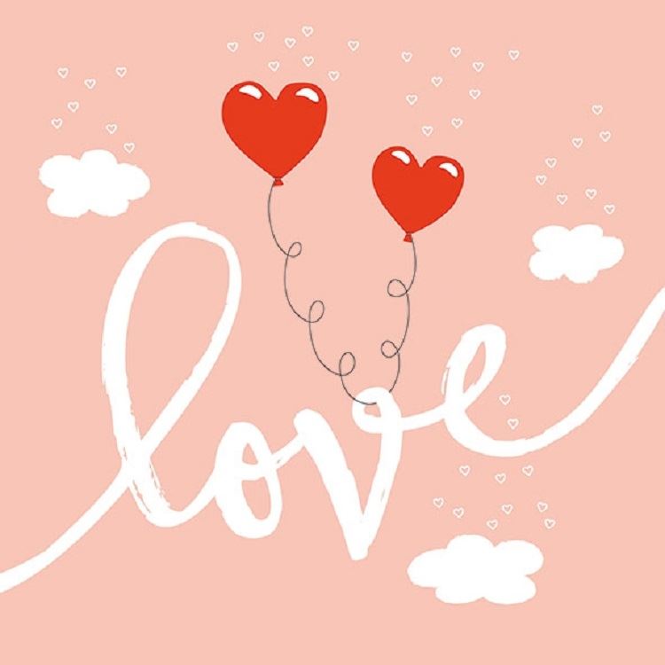 Ambiente Pack of 20 Paper Napkins / Serviettes - Love Balloons - 3Ply