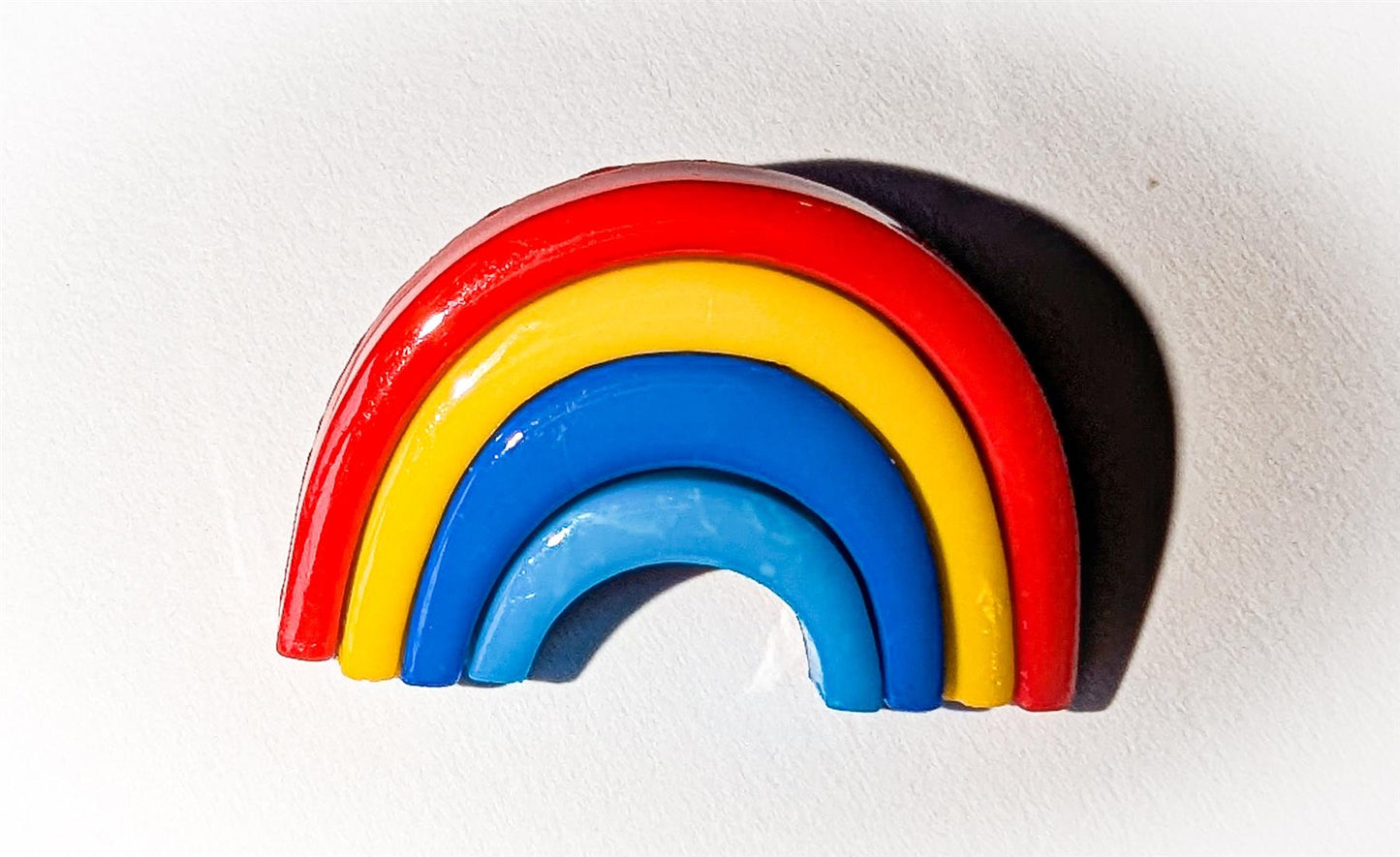 Pack of 5 Large Rainbow Buttons 25mm x 17mm with shank