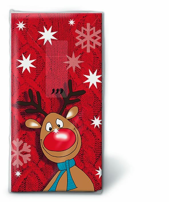 Red Nose - Novelty Paper Tissues Handbag / Pocket Sized