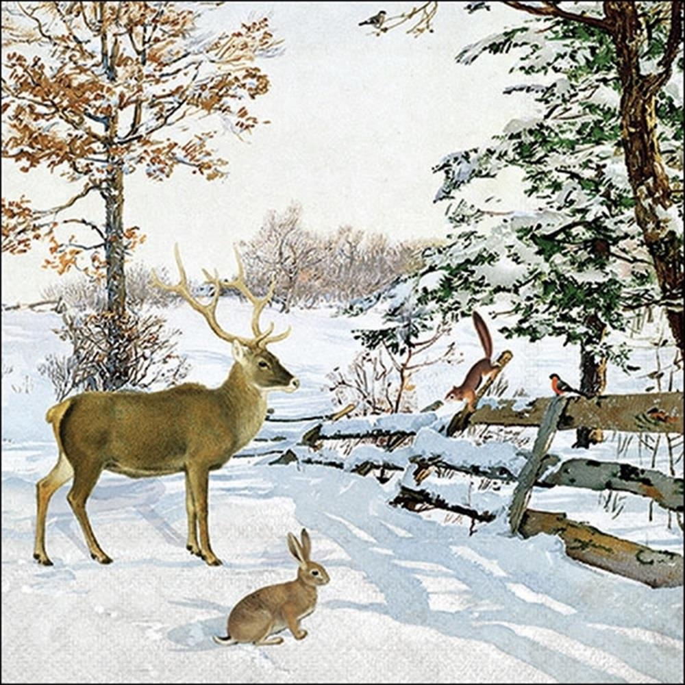 4 x Paper Napkins - Evening Talk - Ideal for Decoupage / Napkin Art