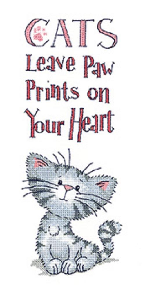 Heritage Crafts Cross Stitch Kit - Cats' Paw Prints (Aida)