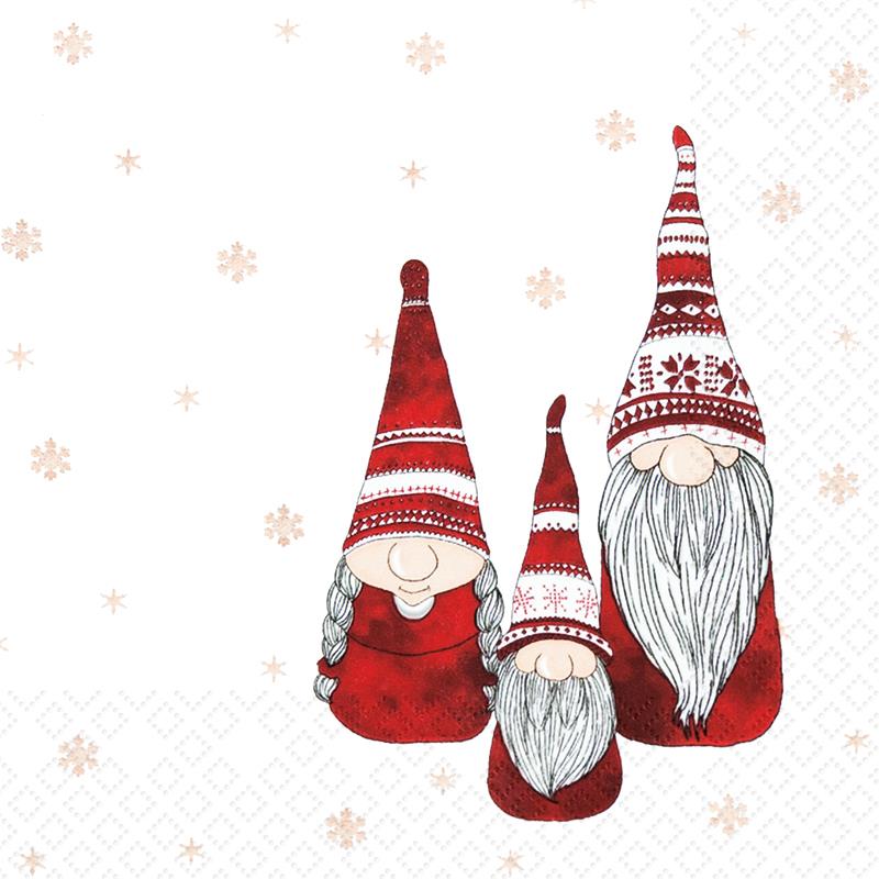 4 x Paper Napkins - Tomte - Ideal for Decoupage / Napkin Art