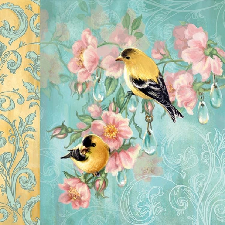 4 x Paper Napkins - Scarlett Petrol - Ideal for Decoupage / Napkin Art