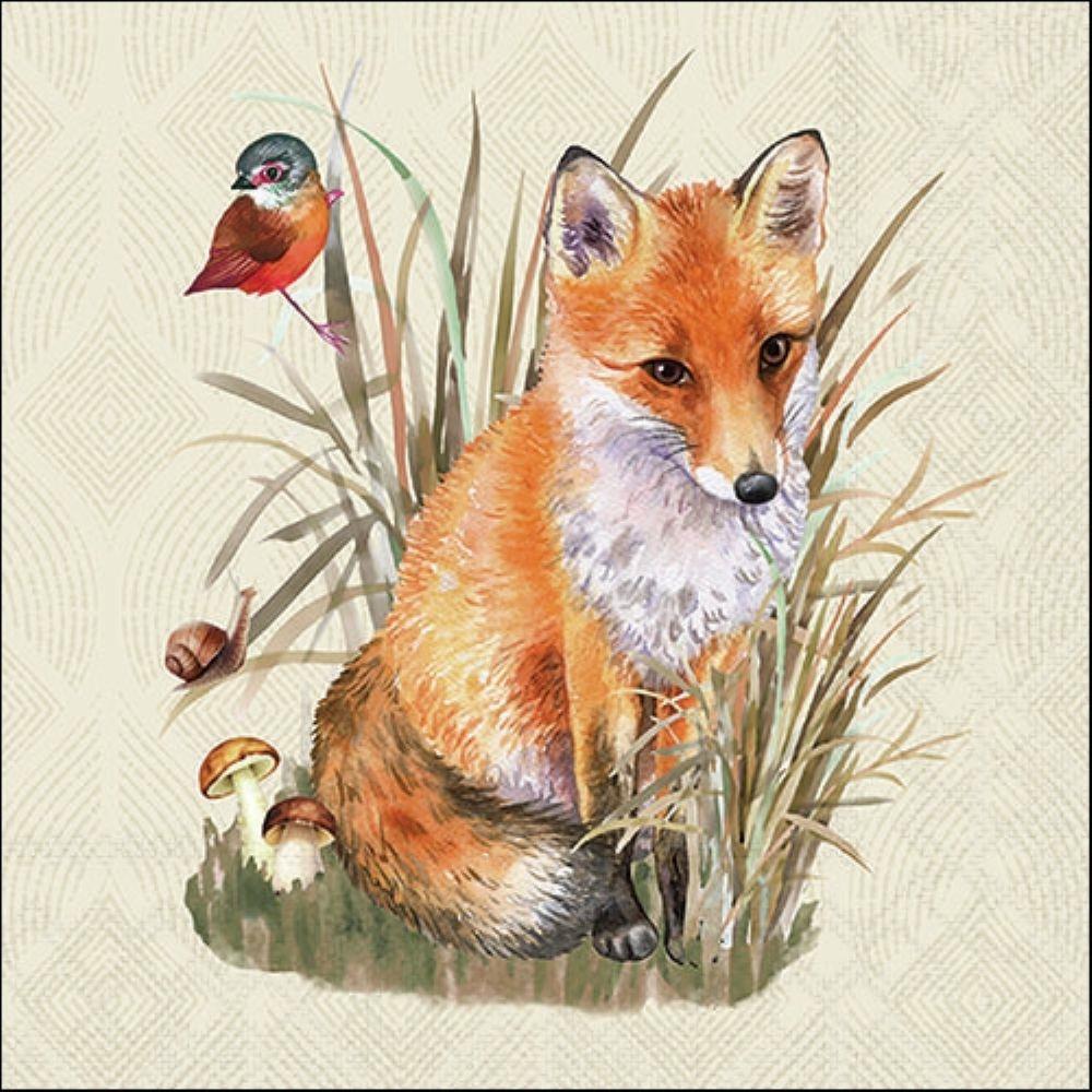 Ambiente Pack of 20 Paper Napkins / Serviettes - Foxy - 33cm x 33cm - 3 Ply