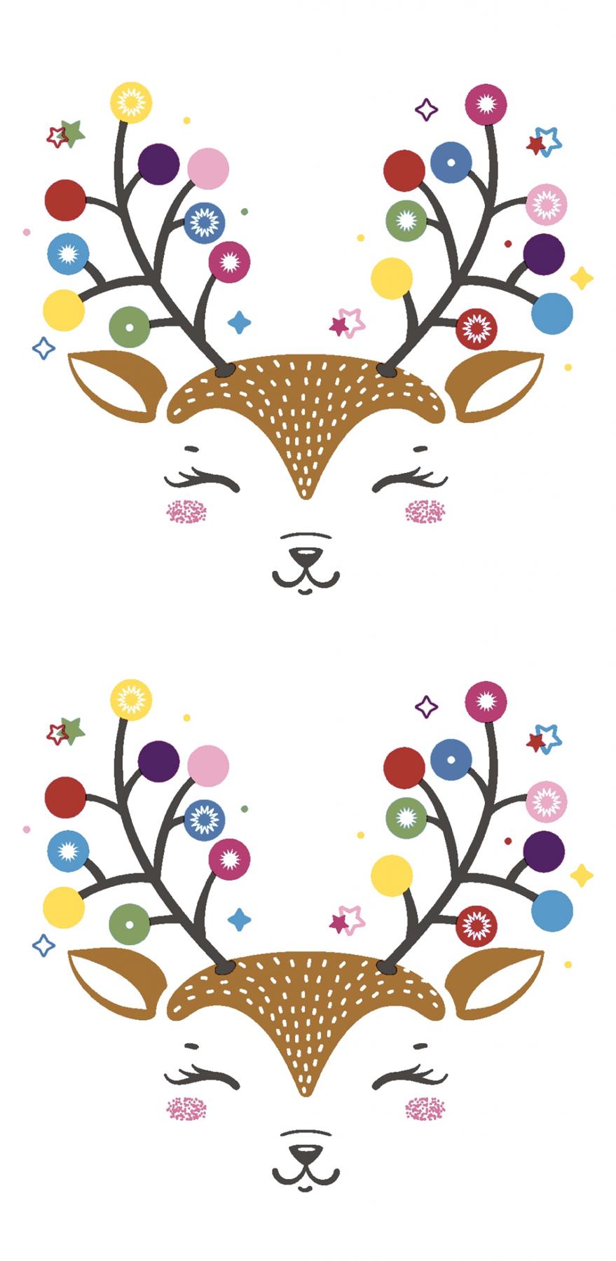 Paper+Design Novelty Paper Tissues - Colourful Deer - Handbag / Pocket Sized Single Pack of 10 Tissues