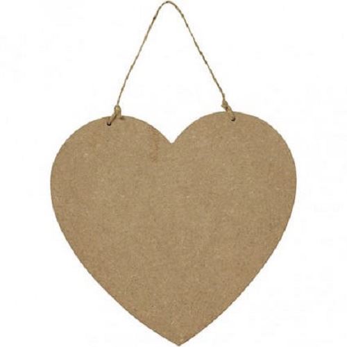 Wooden MDF Heart Shaped Plaque - 18.5cm x 19.5cm