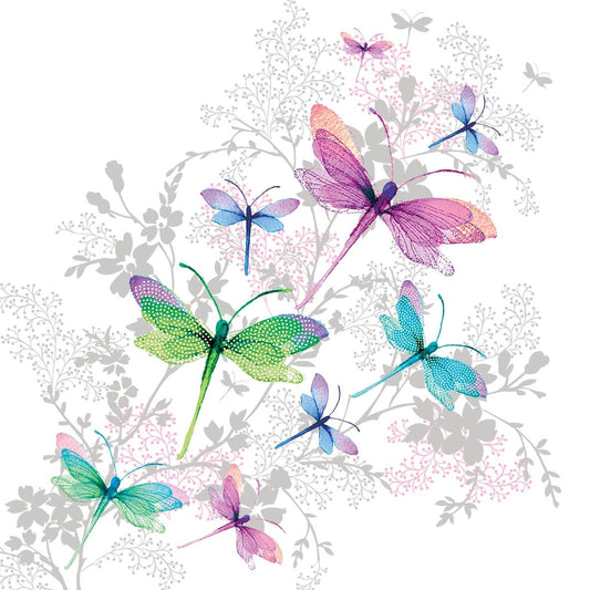 PPD Pack of 20 Paper Napkins / Serviettes - Dragonfly Groove - 33cm x 33cm - 3 Ply