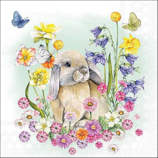 4 x Paper Napkins - Little Rabbit - Ideal for Decoupage / Napkin Art