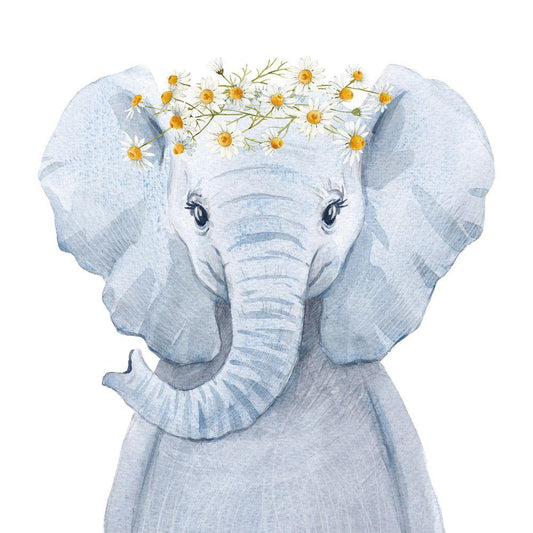 4 x Paper Napkins - Flower Elephant - Ideal for Decoupage / Napkin Art