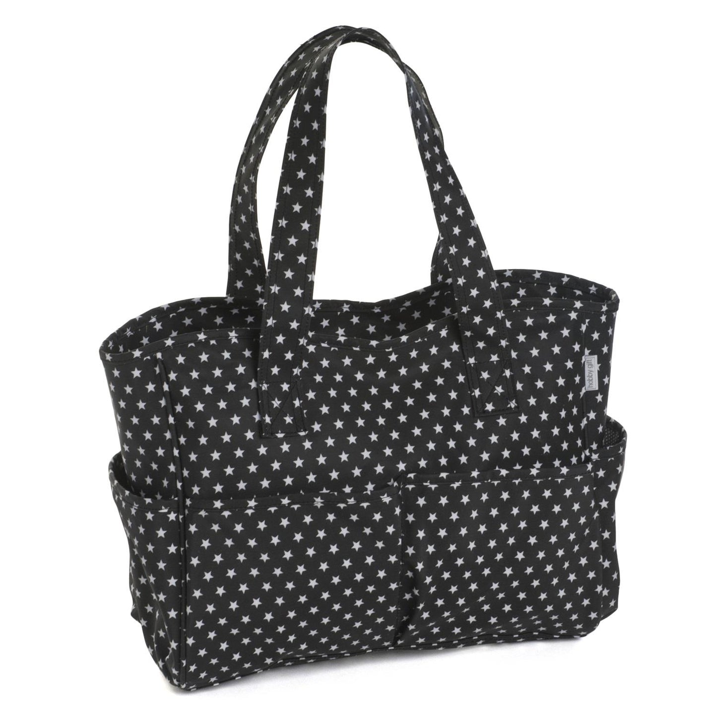 Hobby Gift Craft Bag: Matt PVC: Black Star: 13 x 36 x 31cm