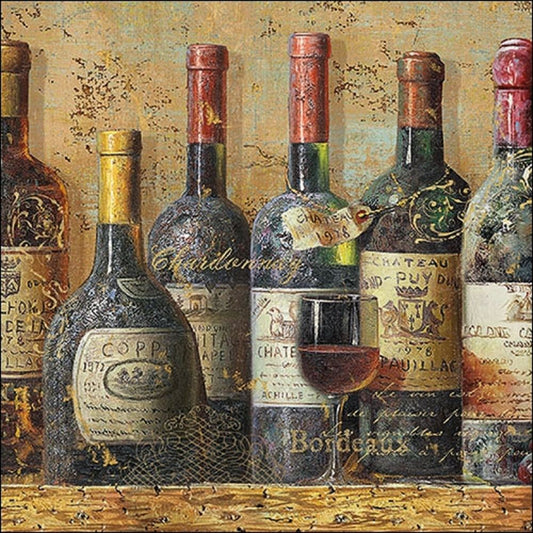 4 x Paper Napkins - Best Wines - Ideal for Decoupage / Napkin Art