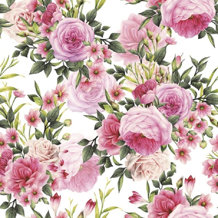 4 x Paper Napkins - Rose Stems - Ideal for Decoupage / Napkin Art