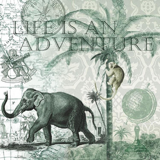 4 x Paper Napkins - Life's Adventure - Ideal for Decoupage / Napkin Art