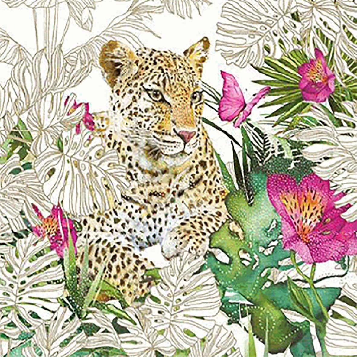 4 x Paper Napkins - Leopard - Ideal for Decoupage / Napkin Art