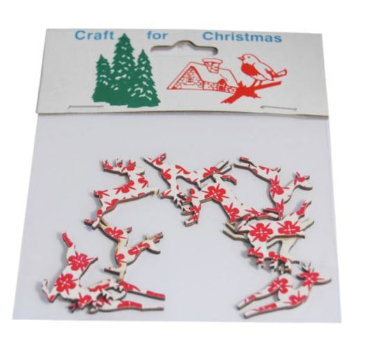 Craft For Occasions "Craft For Christmas" Embellishments - Pack of 12 Reindeers - C1413