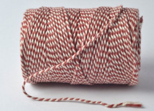 Terracotta Candy Stripe Baker's Twine - 100m Roll