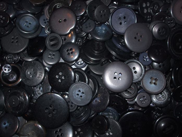 50g of Mixed Buttons - Black